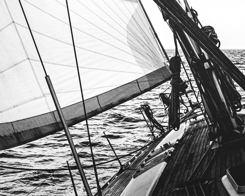 Black & White Sailing Gallery Wrap Photo Print on Canvas