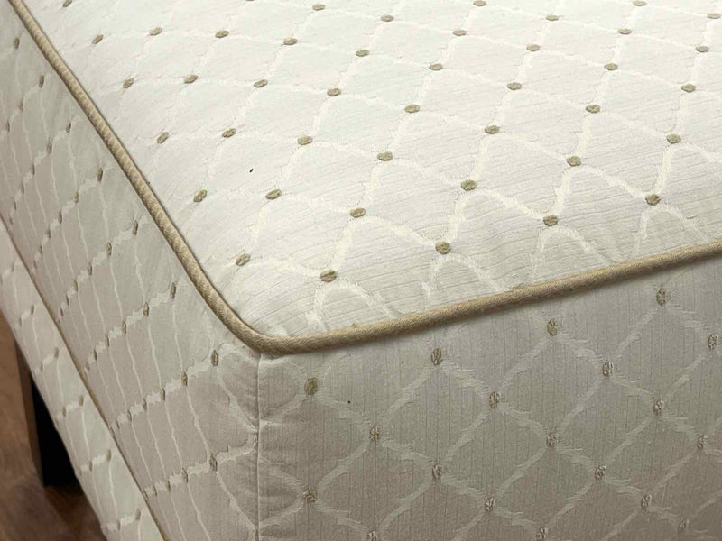 Ethan Allen Gold and Cream Ottoman