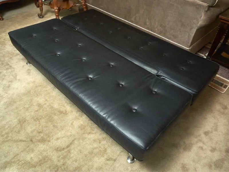 Bo Concept Black Bonded Leather Sofa Bed