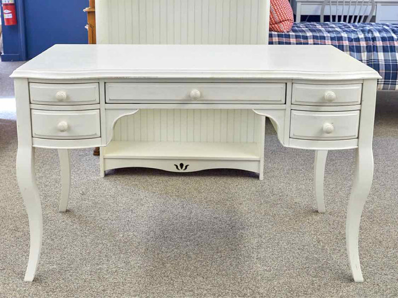 Ethan Allen White Writing Desk & Chair