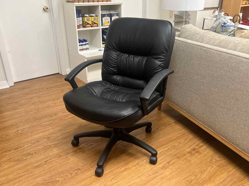 Black Faux Leather Office Chair