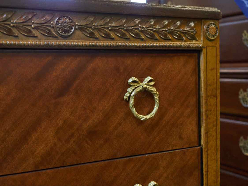 Burled Mahogany Three Drawer Dresser