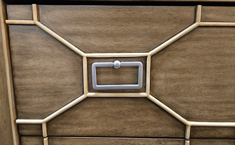 Weathered Grey Geometric Chest