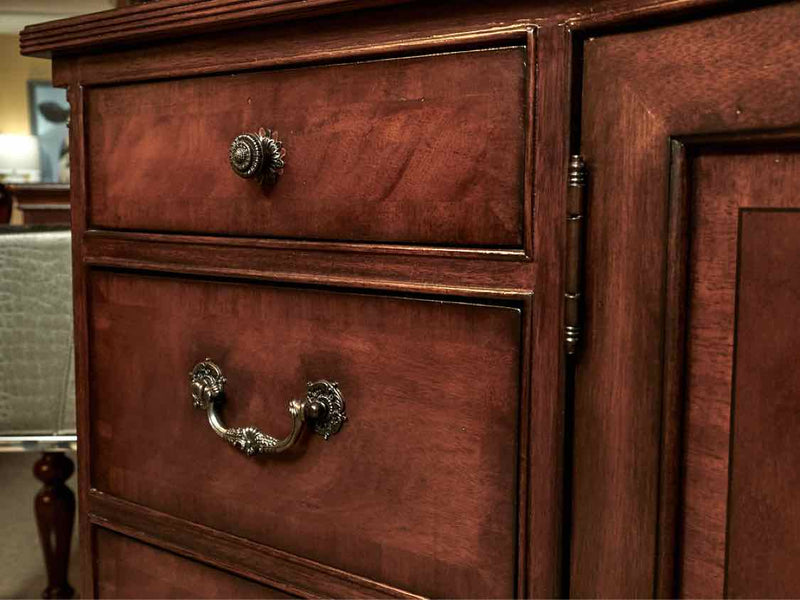 Drexel Mahogany Sideboard with 12 Drawers & 2 Doors with Antique Bronze Handles