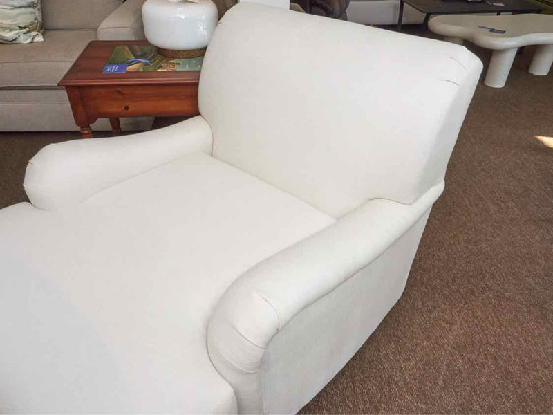 Pottery Barn Off White Upholstered Chaise Includes Toss Pillow