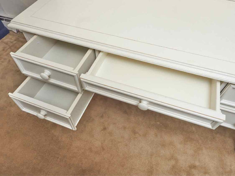 Ballard Design White 2 Drawer/1 File/Pull Down Surface  Desk & Hutch