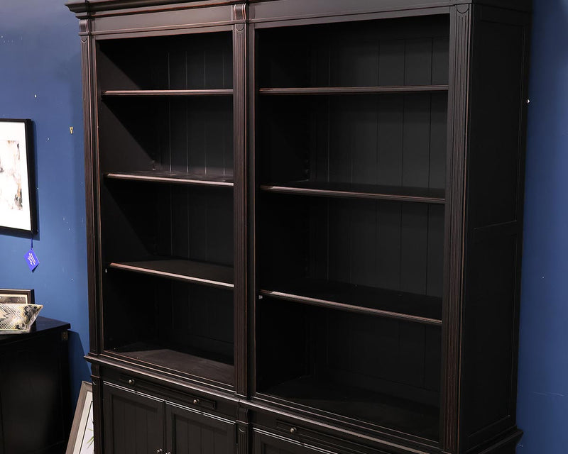 Arhaus Athens Modular Double Bookcase in Black Tuxedo