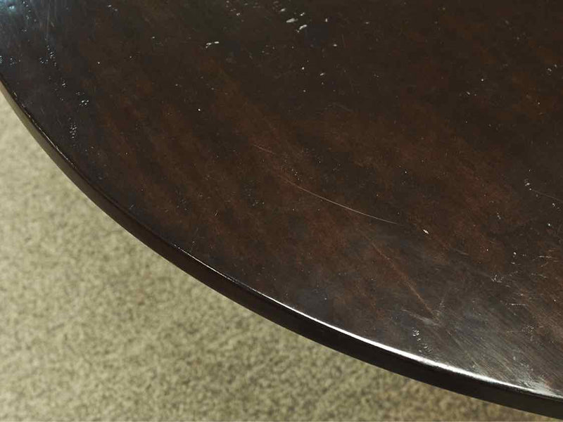 Lynne Scalo Custom Hand Planed Oval Double Pedestal Dining Table in Espresso