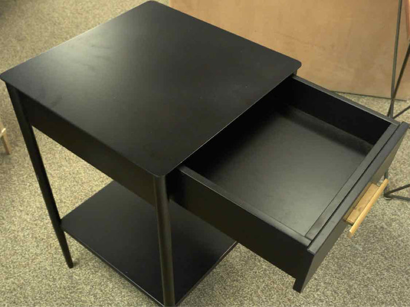 West Elm Black Metal Nightstand