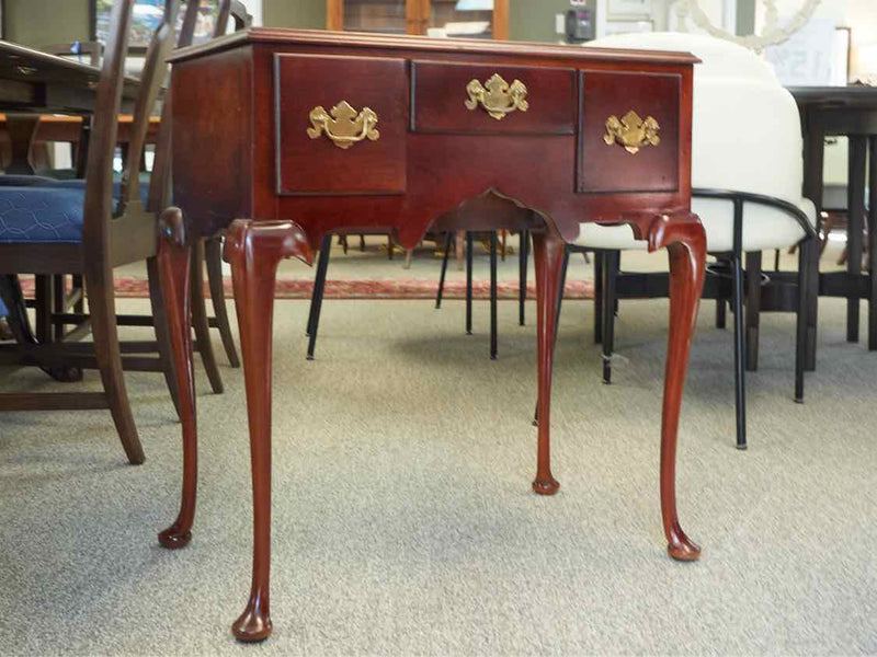 Queen Anne Mahogany Lowboy with 3 Drawers