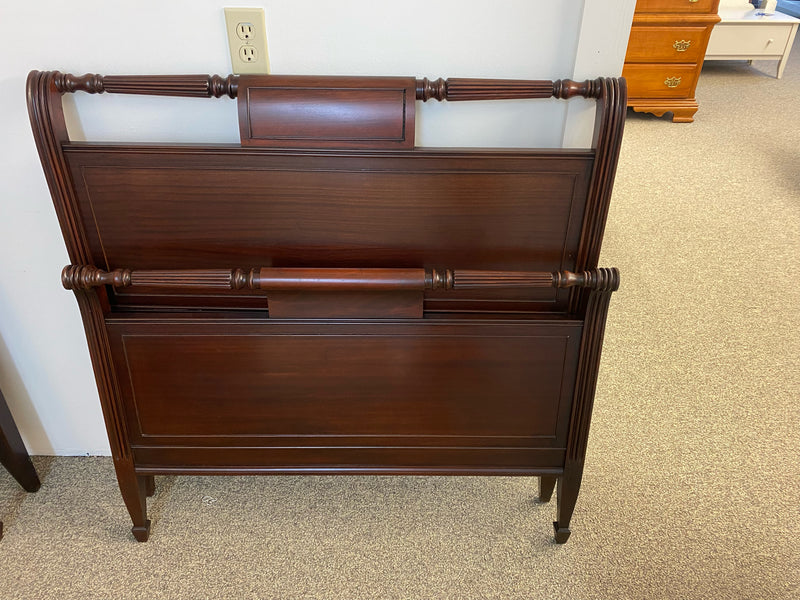 Pair of Mahogany Roll Back Sleigh  Twin Beds