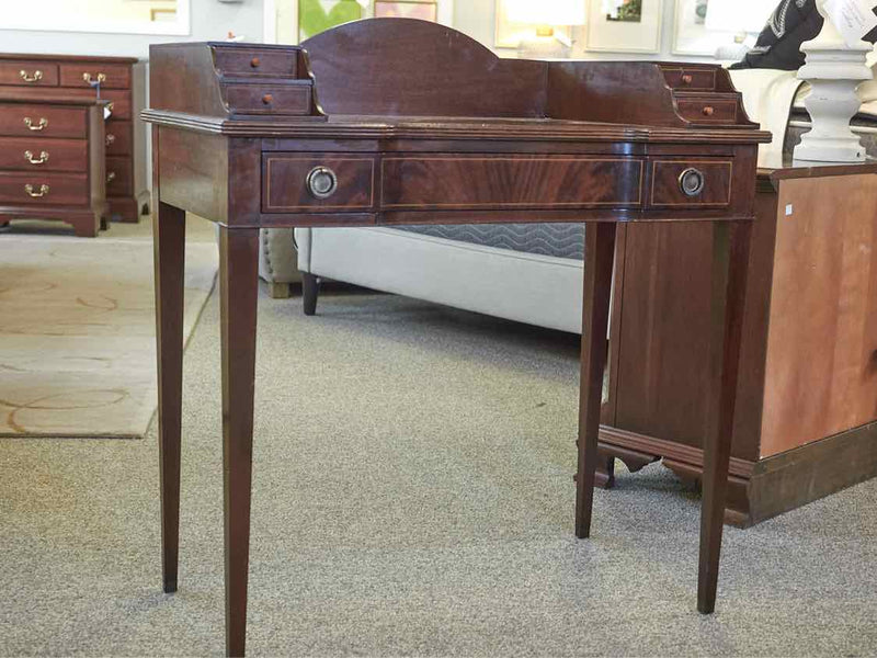 Mahogany Ladies  Desk with 1 Center Drawer & 4 Mini Drawers