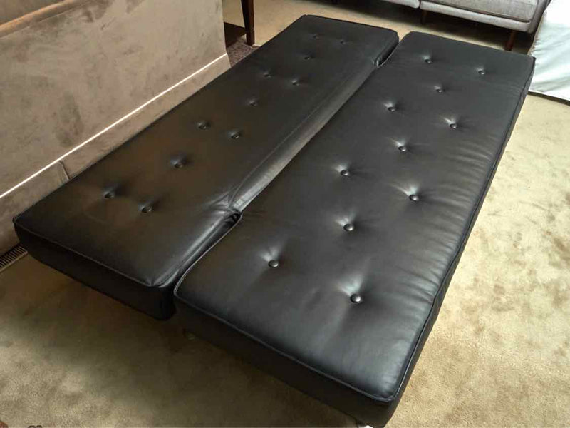 Bo Concept Black Bonded Leather Sofa Bed