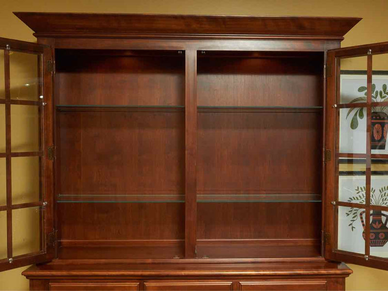 Nichols & Stone Cherry 2 Glass Door 3 Drawers 2 Lower Doors  China Cabinet