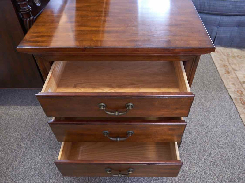 Three Drawer Cherry Nightstand W/ Extension