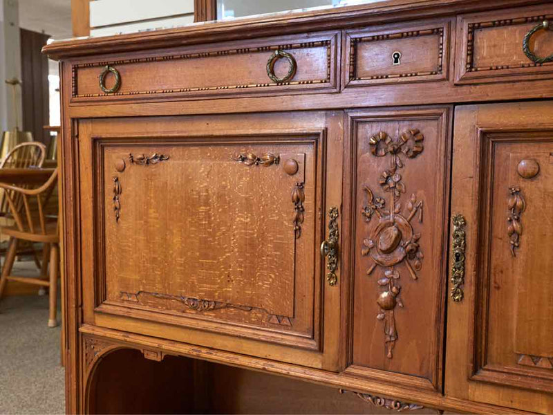 Antique Maple Sideboard W/ Marble Top