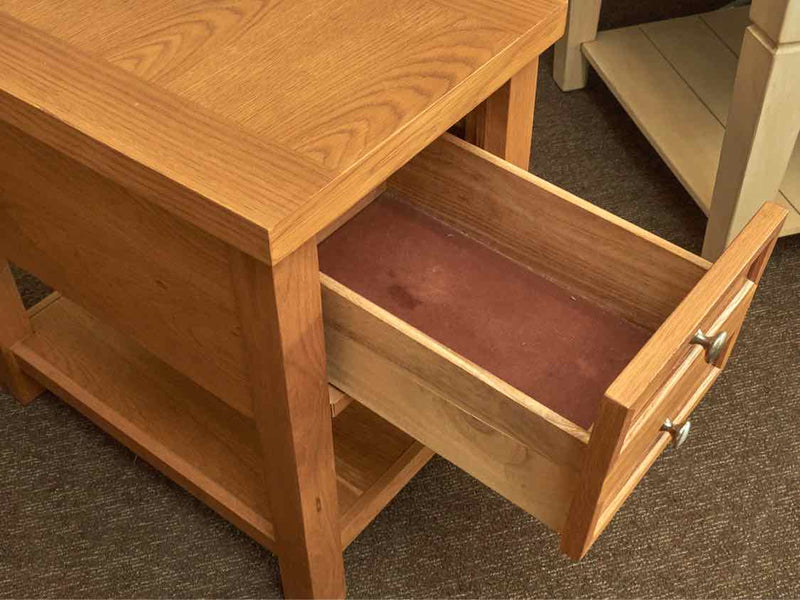 Oak 1 Drawer& Shelf  Side Table