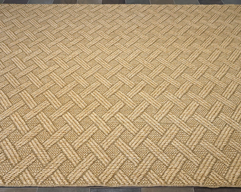 Sisal Basket Weave  Rubber Back Area Rug