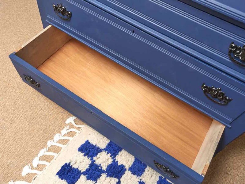 'Delhinium Blue' Finish Oak Dresser/ Dressing Table with 3 Drawers