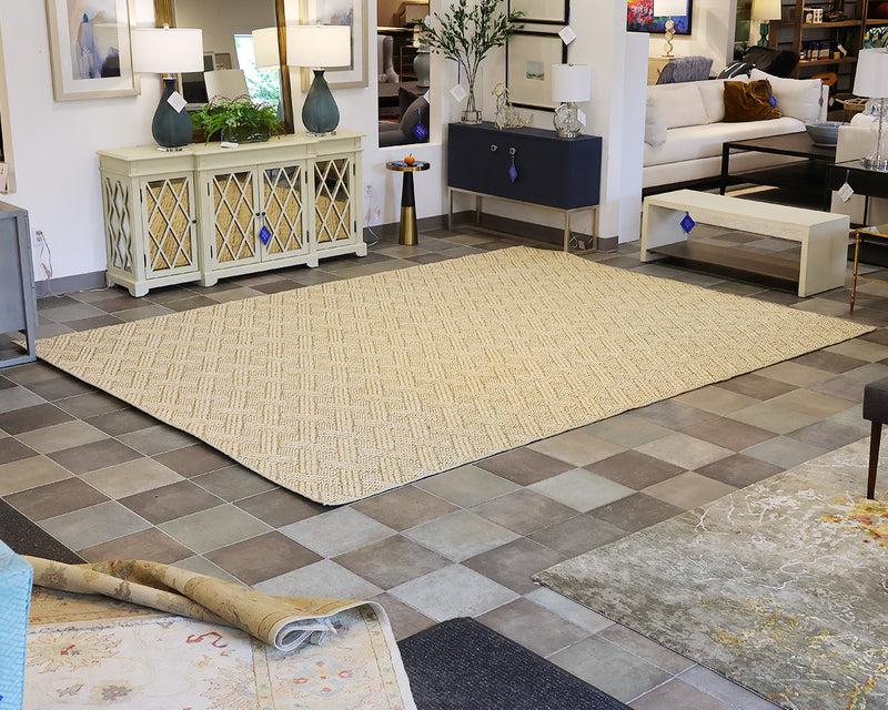 Sisal Basket Weave  Rubber Back Area Rug