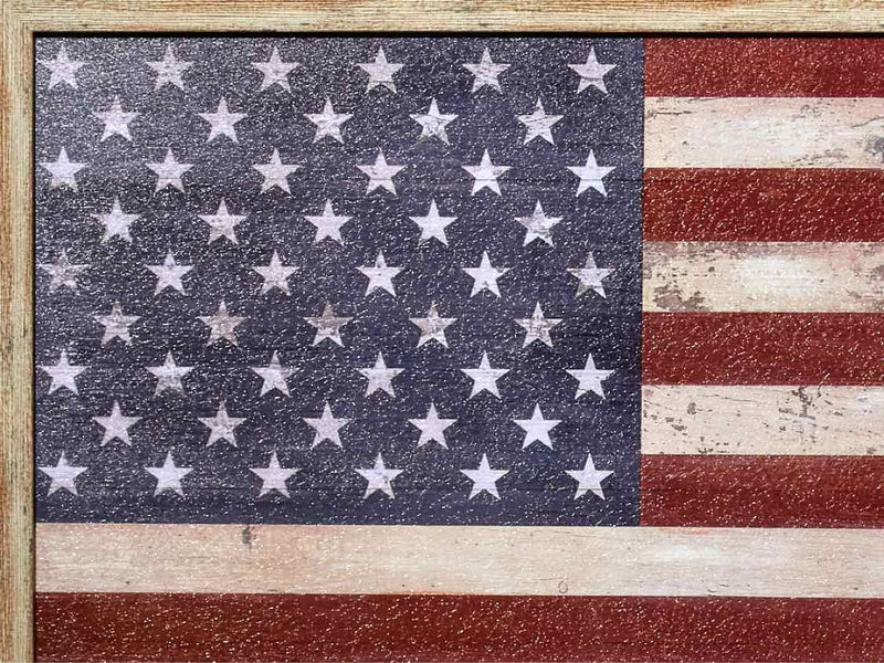 American Flag Textured Print In Distressed Frame