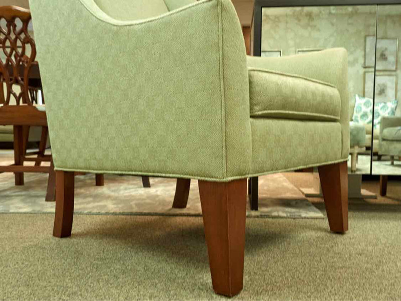 Ethan Allen Tightback Arm Chair in Seafoam