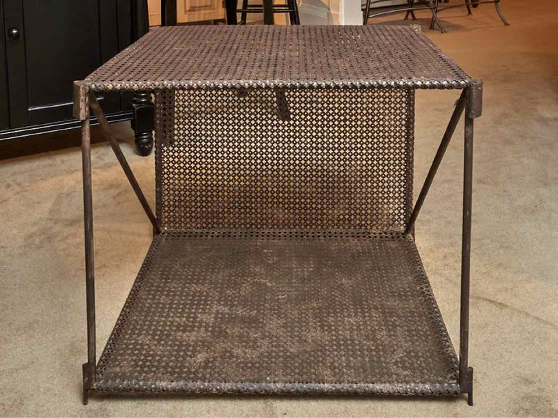 French Metal Perforated 1920"s Side Table