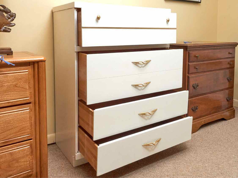 Circa 1960's Off white Finish 4 Drawer Chest