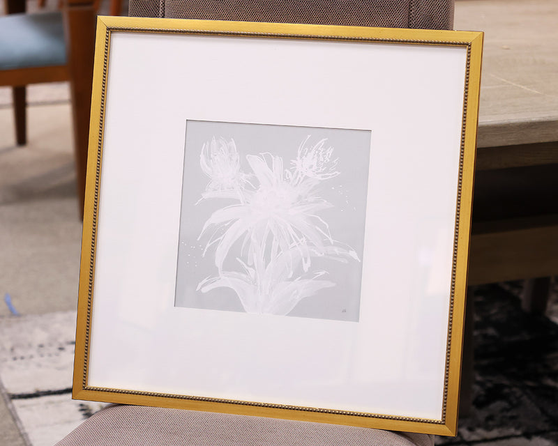 "Echinacea III" Matted Silouette Print in Gold Frame