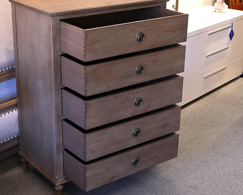 Restoration Hardware 'Maison' 5 Drawer Chest in Antiqued Grey Oak