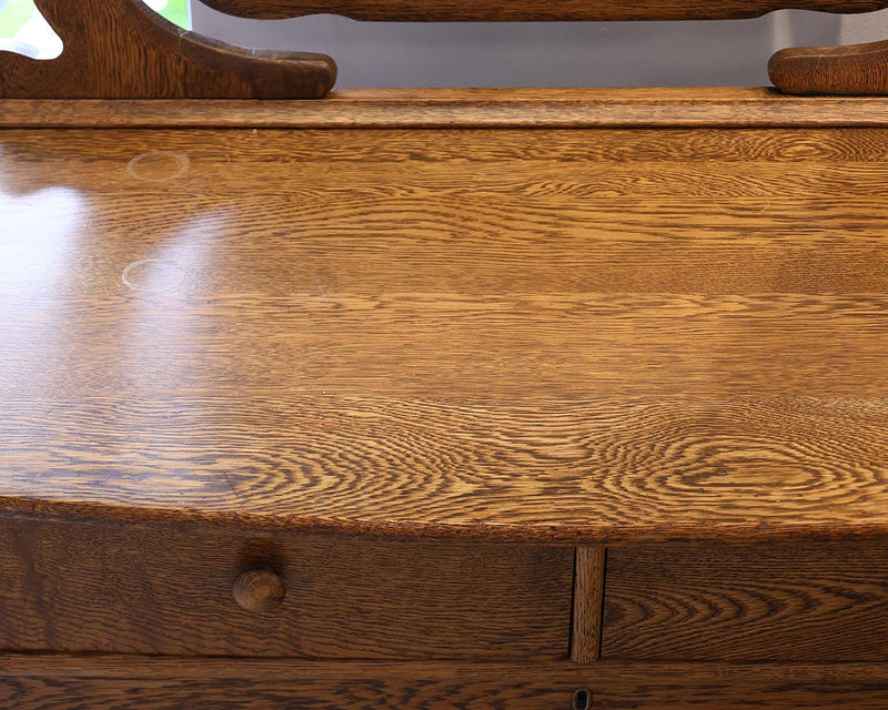 Vintage  Oak 4 Drawer Dresser with Mirror