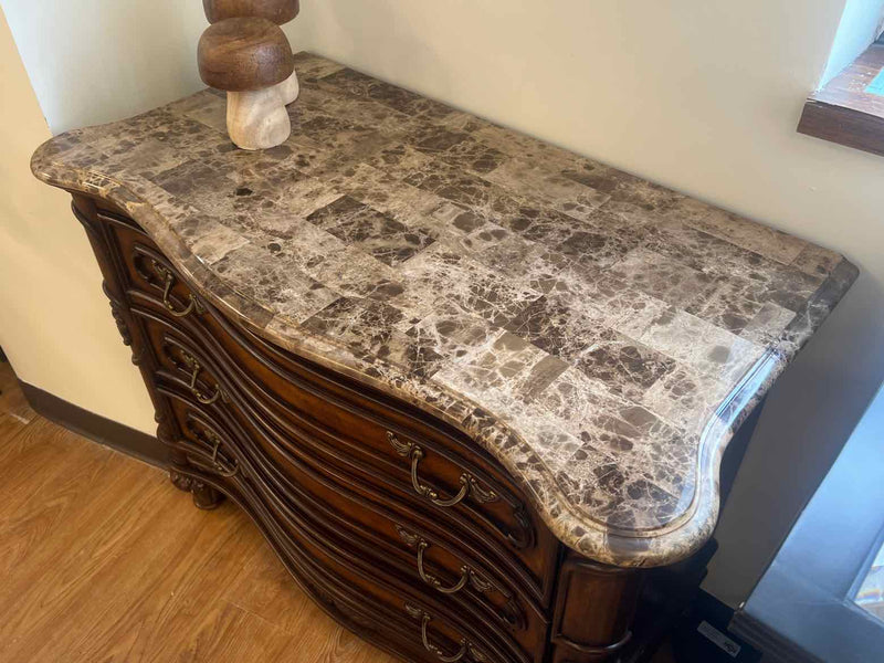 3 Drawer Mahogany Stone Top Chest