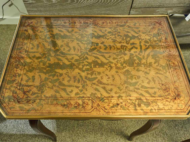 Pair of Theodore Alexander ' Eglomise' Chestnut Side Table