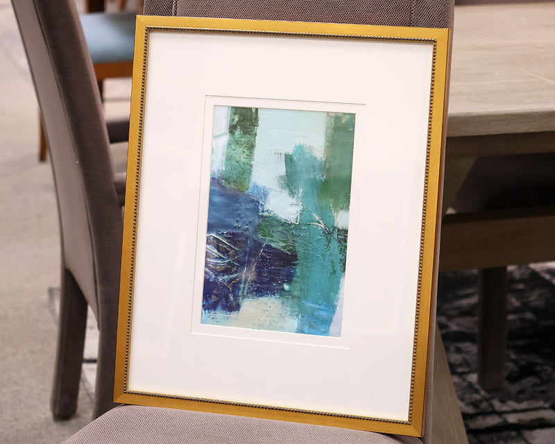 "Terrene Abstract III" Double-Matted Print in Gold Frame