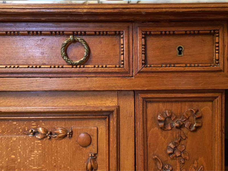 Antique Maple Sideboard W/ Marble Top