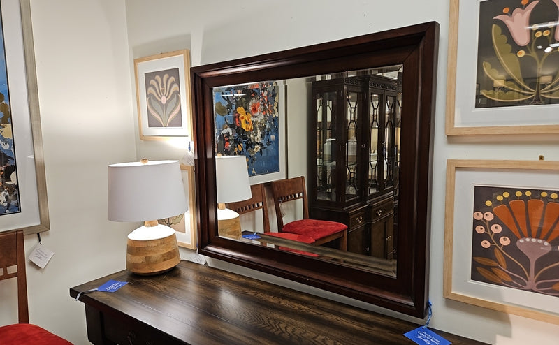 Espresso Mirror with Beveled Glass