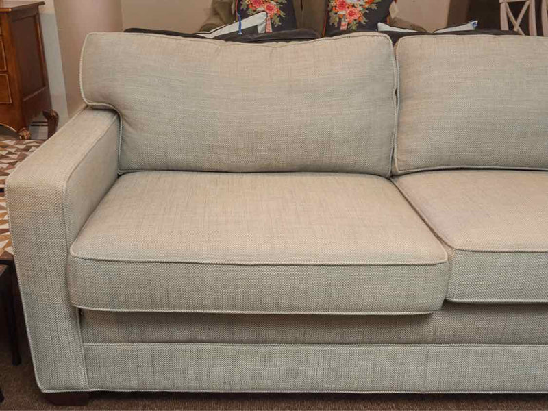 Kravet 2 Cushion Wool & Silk  Gray& Cream Weave Upholstered Sofa