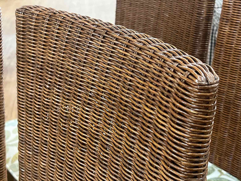 Set of 4 Rattan Back Dining Chairs