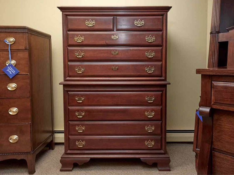 Cherry 4 Over 2  Chest With Brass Handles