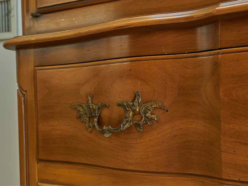 John Widdicomb Light Cherry Chifforobe With Scalloped Backsplash