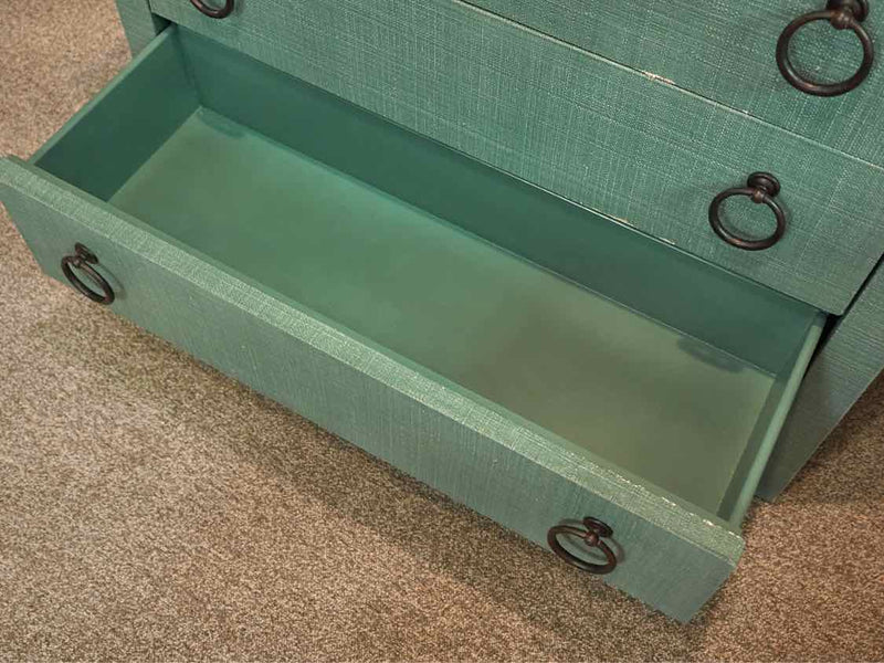 Barclay Butera  Green Grass 3 Drawer Accent Chest with Glass Top