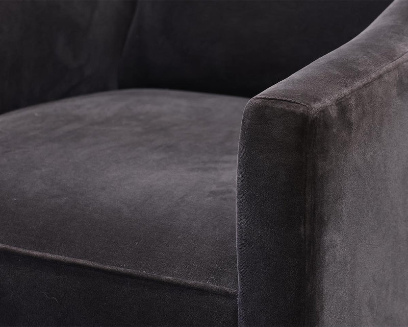 Mitchell Gold + Bob Williams Cara Swivel Chair in Dark Grey Velvet