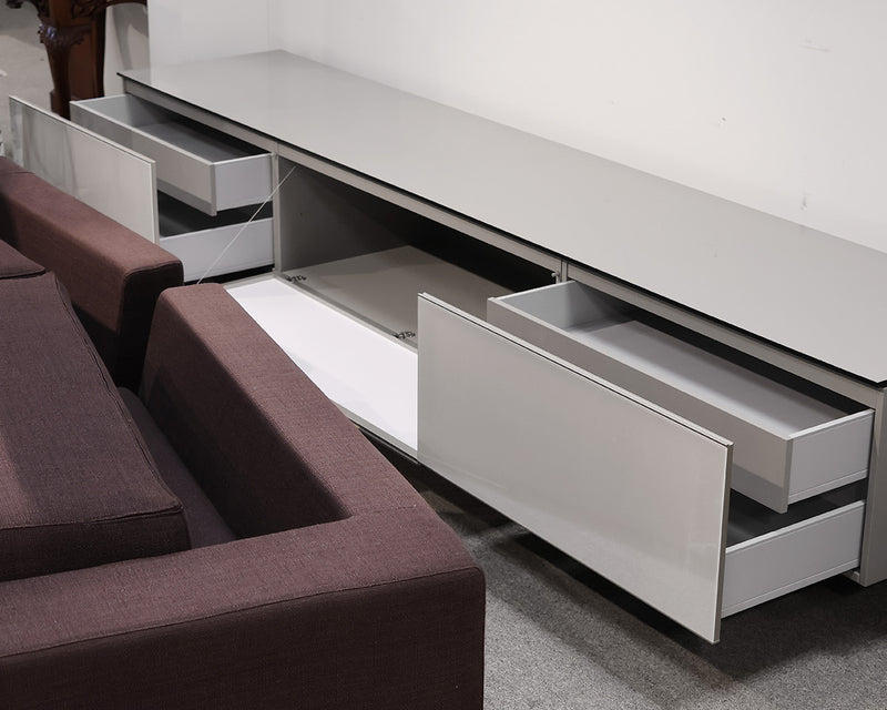 Contemporary Grey Lacquer Console