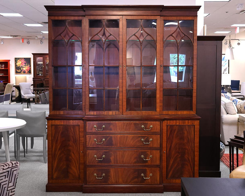 Henkel Harris Inlaid Mahogany Lighted China Cabinet