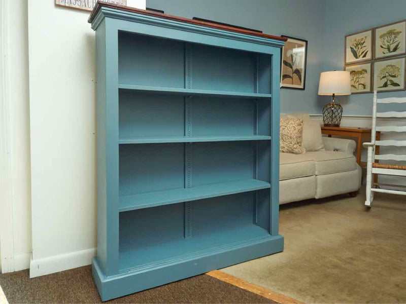 Cherry Top 4 Shelf Bookcase In 'Juniper Berry Blue' Finish