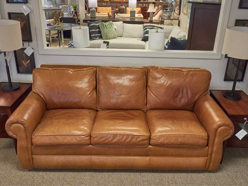 Ethan Allen 'Conor' Leather Sofa