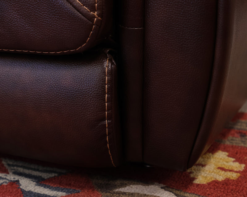 Power Lift Recliner in Topstitched Brown Faux Leather