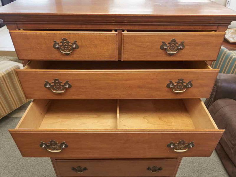 Maple Chest W/ Secretary Drop Drawer