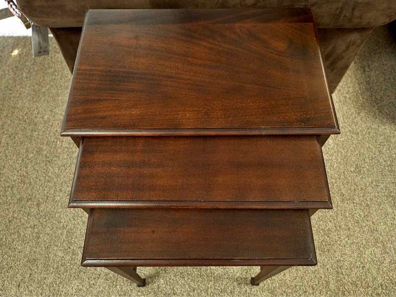 Set of 3 Mahogany Side Tables with Spade legs