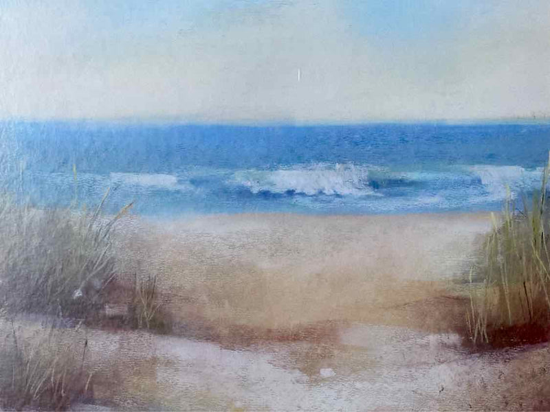 'Beach View' Matted Print In Silver Frame